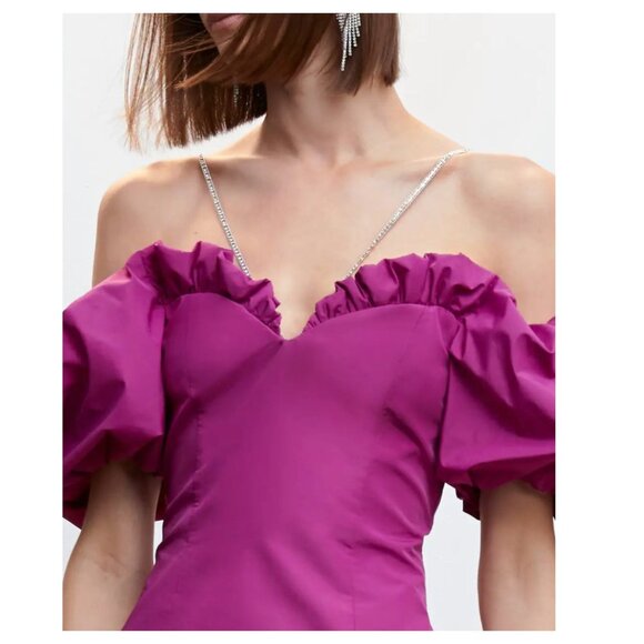 MNG Limited Edition Puffed Sleeves Short Dress - Picture 4 of 11